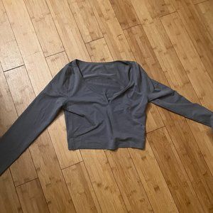 New Lululemon Cropped Henley Long Sleeve in gray